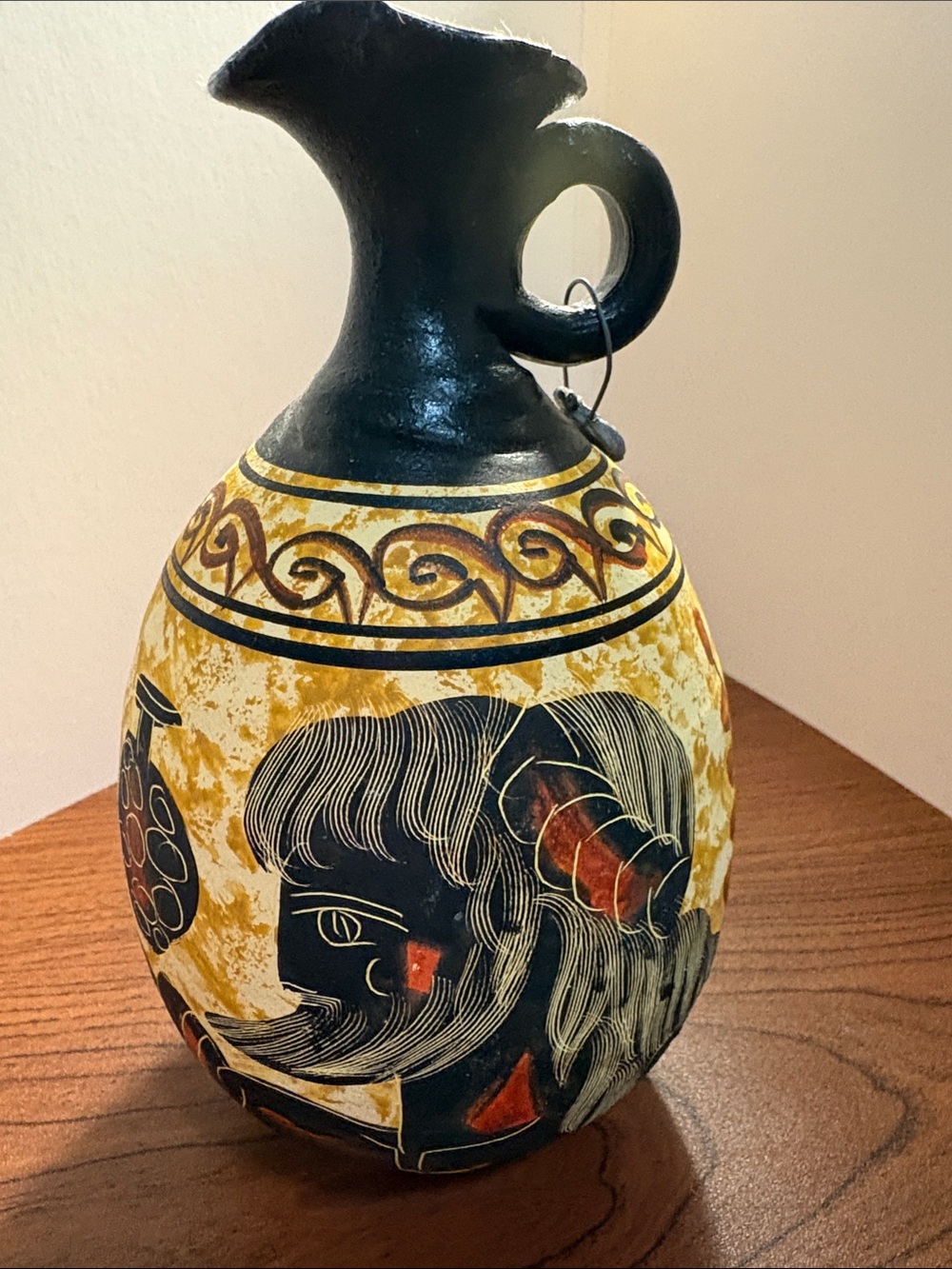 Vintage Greek Style Fato Amano Black-Figure Ceramic Clay Vase